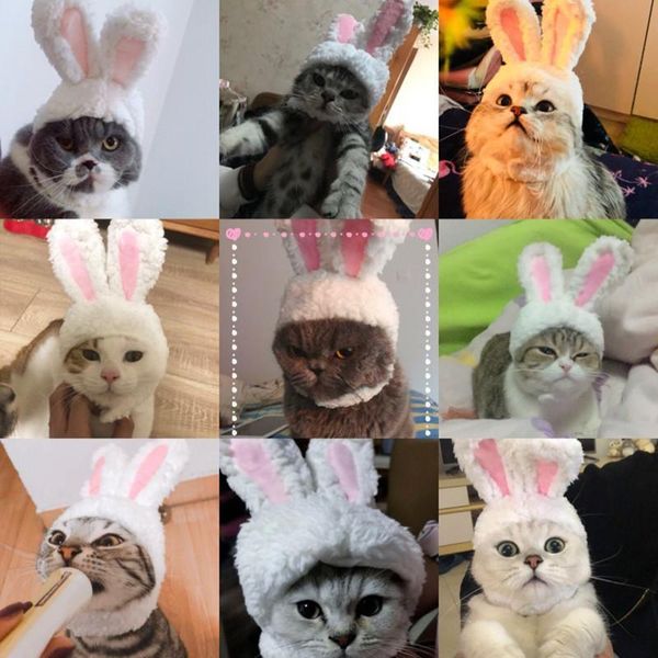 

funny pet dog cat cap costume warm rabbit hat new year party christmas cosplay accessories p props headwear h wmtfvy