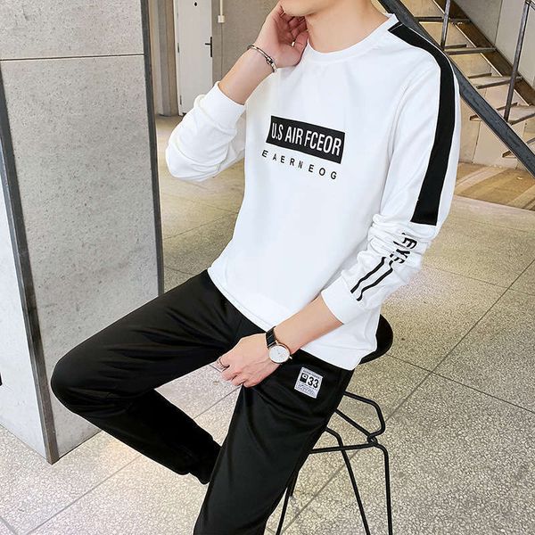 

new spring sweater men's leisure sports suit in 2019, Gray