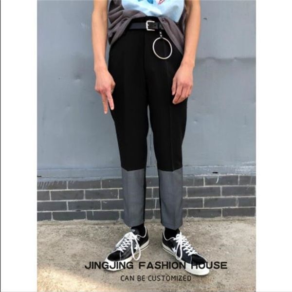 

2021 New S-6xl!! Spring Summer Black Man Slashes West Pants Nine Slightly Loose Points Size Thin Original Design Fat UEBN