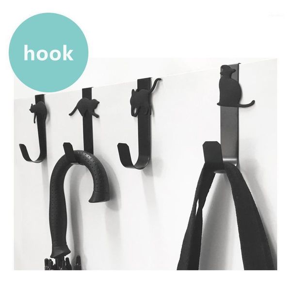 

wall-mounted creative hook household cat decoration hook multifunctional stainless steel living room bedroom cabinet door1