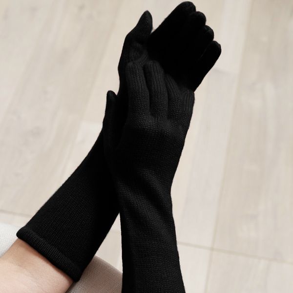 

silk wool knitting women' winter gloves red, autumn, undersized, pure colour, Blue;gray