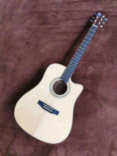 

41 inch d notch full solid wood black finger acoustic guitar