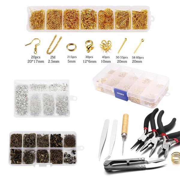 

ювелирные украшения набор ожерелье цепочка серьги крюк крюк услуги ювелирные изделия игольчатые смешивые стиль инструменты коробка ювелирные