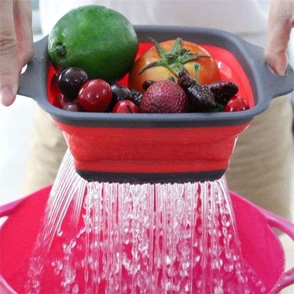 

accessories gadgets foldable fruit vegetable washing basket strainer portable collapsible drainer kitchen tools goods