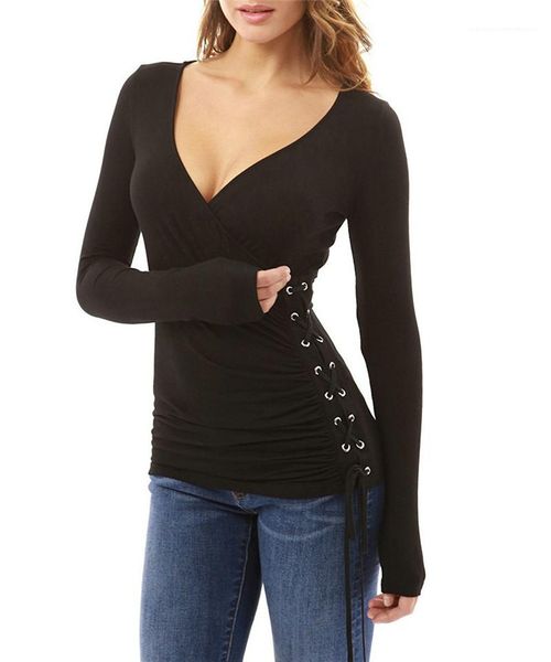 

v neck womens long sleeve slim bandage designer womens clothes fashion soild color womens sexy, White