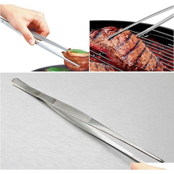 

bbq food tweezers stainless steel industrial toothed tweezer long straight tweezer home medical garden kitchen jllhro comb2010