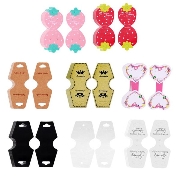 

100-pcs necklace/earring jewelry display cards, retail hair tie/necklace/earring foldovers, 8 colors to choose from, Pink;blue