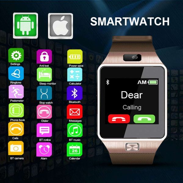 

men's smart watch, led electronic equipment, gold plating, pedometer, android mobile phone, christmas gift