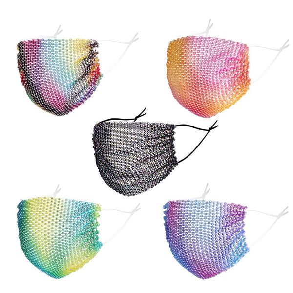 

reusable washable bling fashion paillette face lady salon cotton masks designer luxury dust-proof protective adjustable