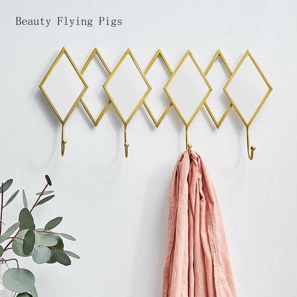 

hooks & rails diamond porch key storage wall fitting room entrance door coat decoration hook hanging clothing store creative nordic1