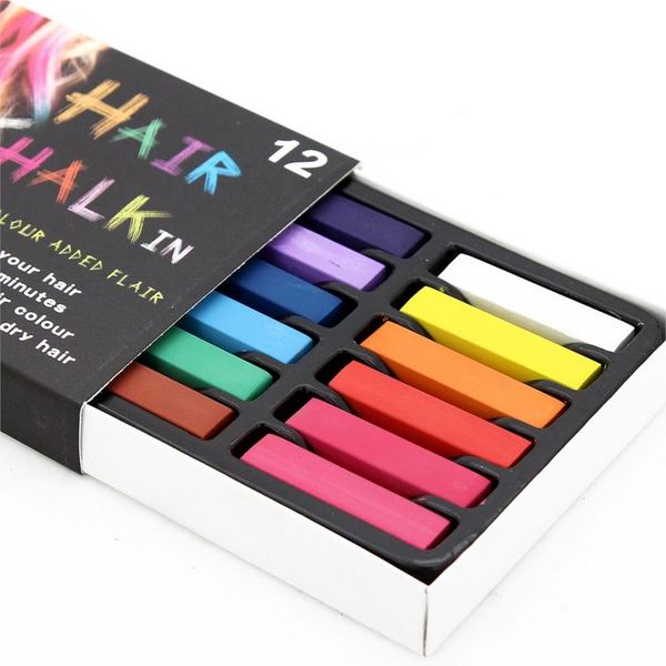 

12 colors non-toxic temporary salon kit pastel hair color chalk pastel chalk use wmtrld
