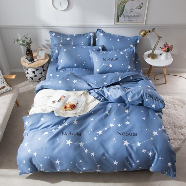 

4pcs soft washed home textile bedding set bedclothes include duvet cover bed sheet pillowcase comforter bedding sets with zipper