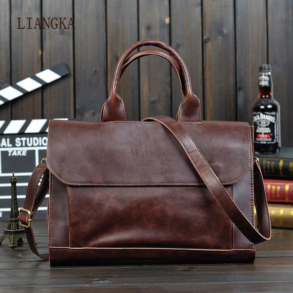 

briefcases 2021 brand men's briefcase bag mens pu leather lapbusiness tote for document office portable shoulder bags