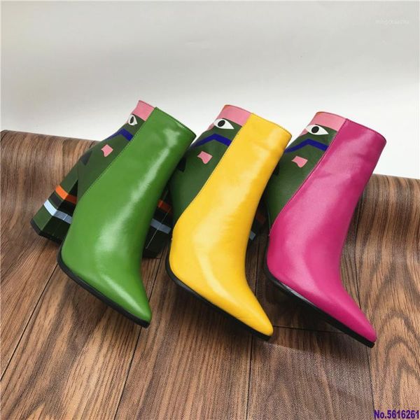 

boots 2021 fashion brand women ankle print high heels ladies shoes woman party dancing pumps basic leather boots1, Black