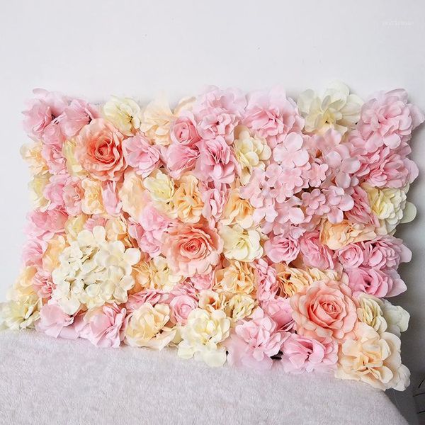 

decorative flowers & wreaths charming wall 40x60cm silk rose artificial flower mat wedding decoration romantic background decoration1