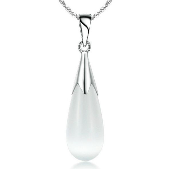 2022 Áustria Colar de cristal jóias conjunto 925 cadeia de prata esterlina grande gota de água colares de opala conjuntos de jóias de casamento para mulheres