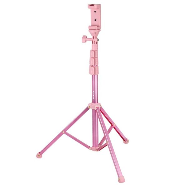 

1pc selfie stick tripod mount mobile phone aluminum alloy mobile broadcast holder rack (pink