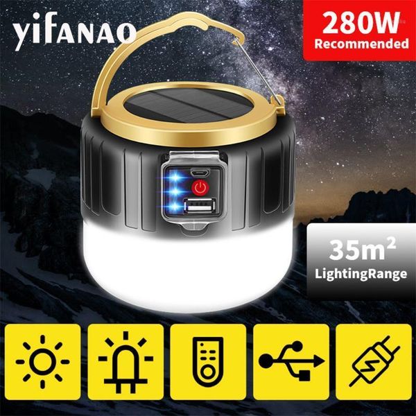 

portable lanterns super bright outdoor light usb rechargeable led camping 280w solar power night lighting emergency1