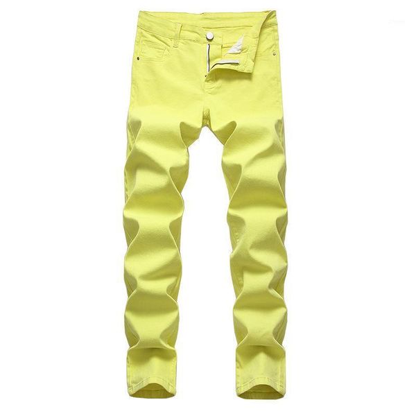 

men's jeans 2020 fashion slim skinny jeans casual pants trousers male red yellow slim pants ripped men,111-1131, Blue