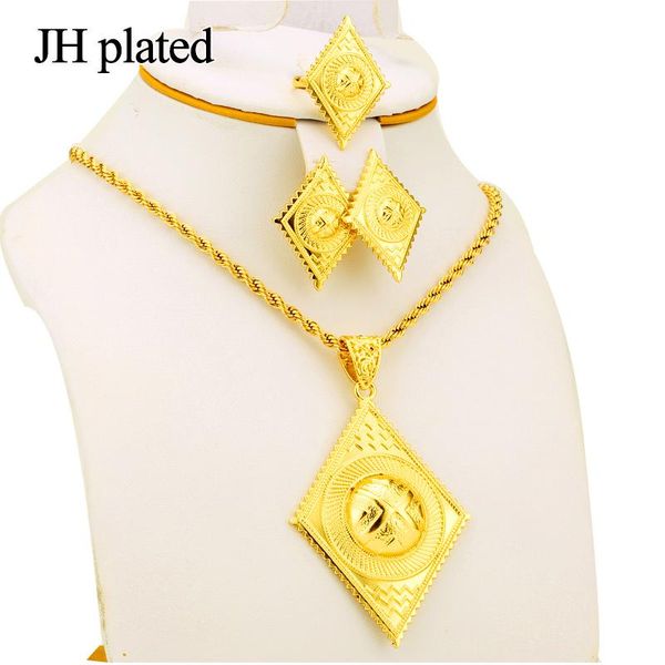 

jhplated women's fashion jewelry sets with black rope&chain ethiopian jewelry eritrea african set, Silver