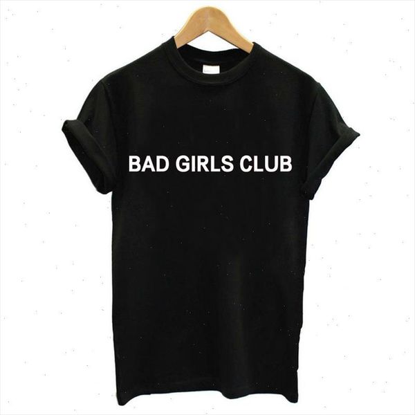 

bad girls club letter print t shirt women short sleeve o neck loose tshirt summer tee shirt camisetas mujer, White