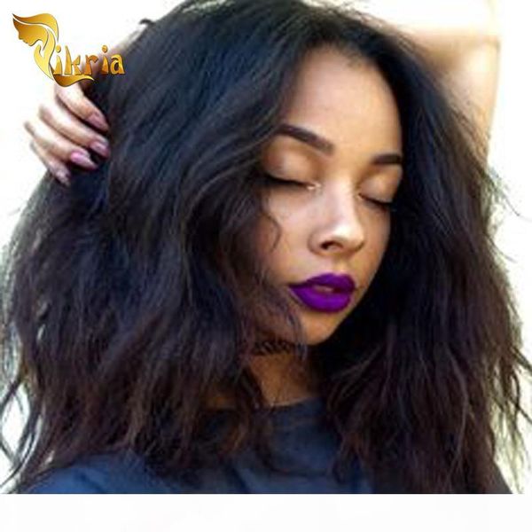 

full lace human hair wigs big bob wave brazilian virgin hair indian peruvian malaysian lace front wigs for black women, Black;brown
