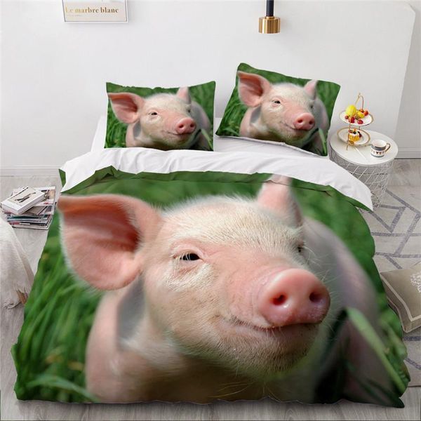 

bedding sets 3d cartoon duvet cover set for adults kids 3pcs raccoon pig hedgehog bed linen white twin full king  home decor