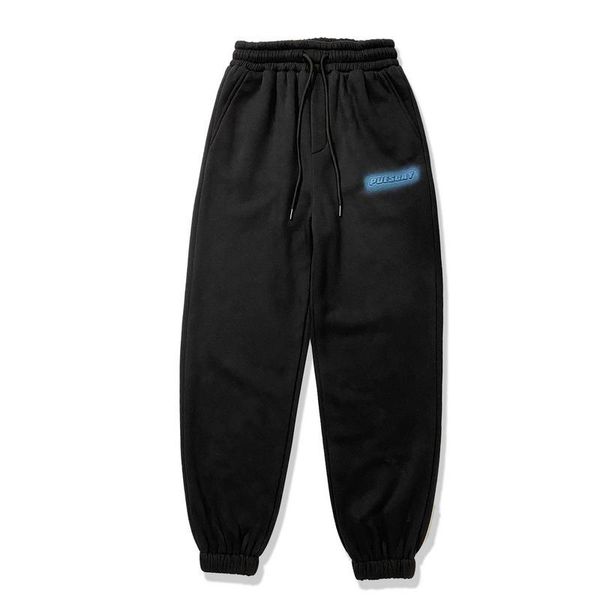 

new ins high street hip hop trend letter printing plush pants men's sports basketball pants, White;black