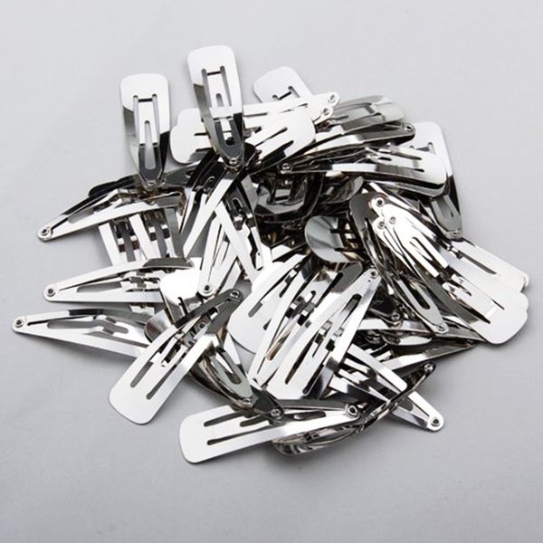 

50pcs/lot silver tone snap hair clips 30mm 40mm 50mm craft bow