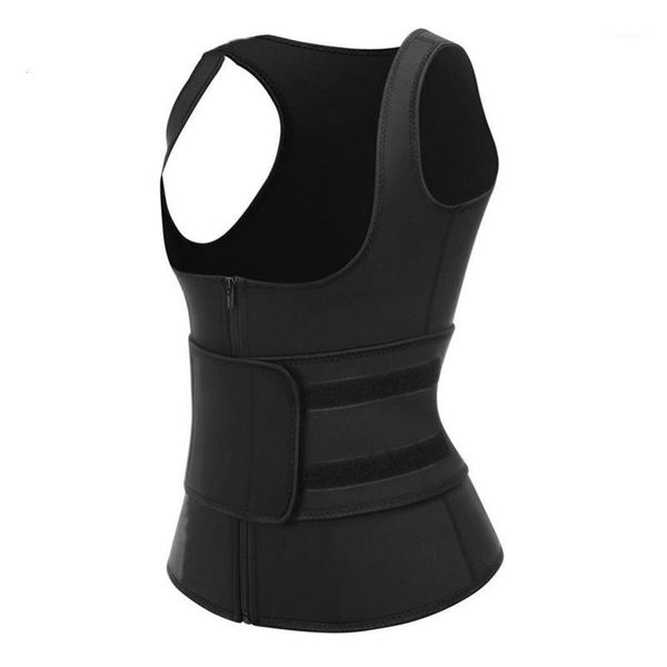 Abiti da yoga Donna Allenatore in vita Corsetto con cerniera Gilet Body Shaper Cincher Canotta con spalline regolabili Dimagrante Trimmer Allenamento Therm1