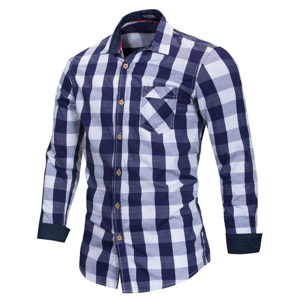 

men's dress shirts for men arrival mens plaid shirt cotton long sleeve casual fashion social business style, White;black