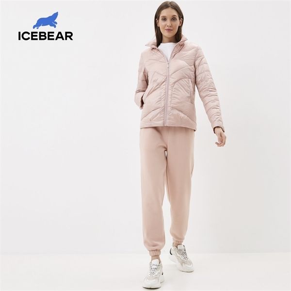 

icebear 2020 women spring lightweight down jacket stylish casual women jacket female collar women parka gwy19556d q1217, Black
