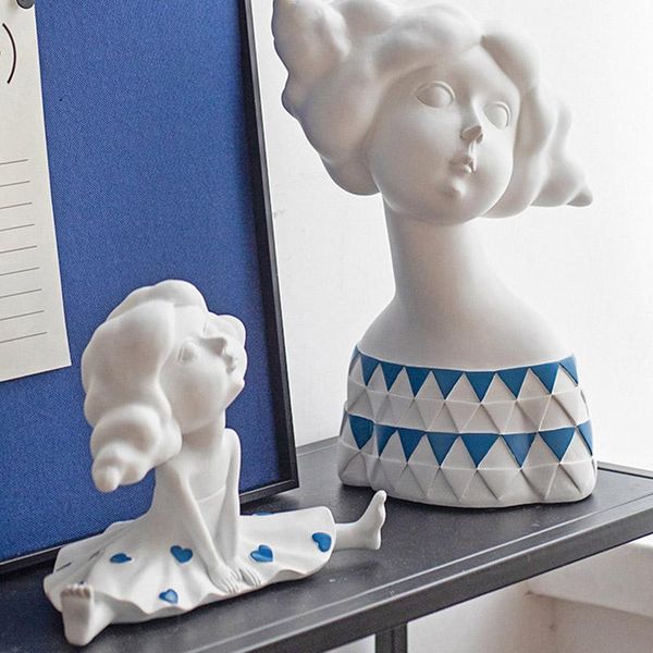 

decorative objects & figurines nordic abstract sculpture angel statue decoration home accessories cute girl people resin