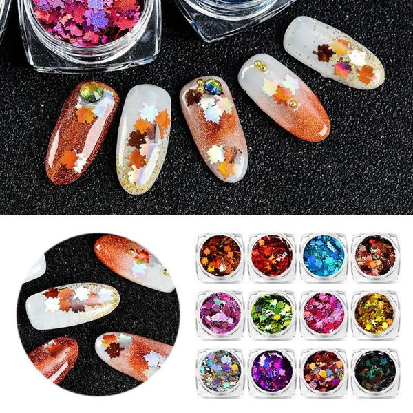 

nail glitter 12 colors/set flakes diy art easy apply sequins shiny charm thin mini tips decorations sticker, Silver;gold