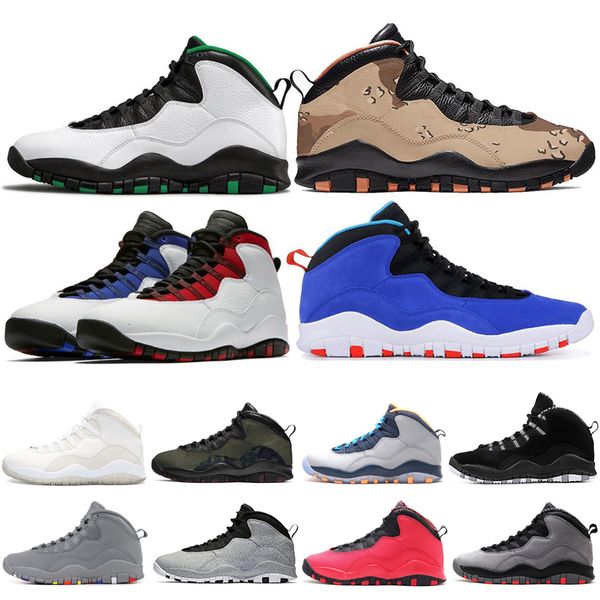 

new 10 10s basketball shoes for men cement seattle desert camo smoke grey i'm back mens sports sneakers shoes trainers 7-13, White;red