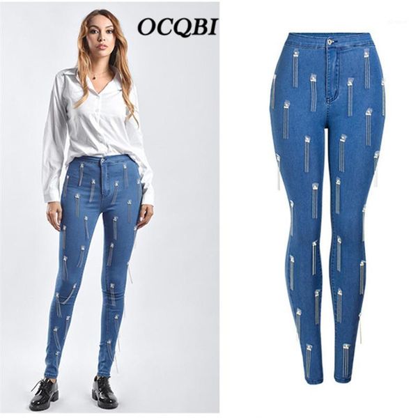 

plus size 2019 street style boyfriend jeans for women rivet tassel denim mom jeans for women1, Blue