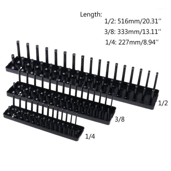 

1 pc metric abs plastic socket organizer holder storage trays - 1/4", 3/8", 1/2" dls homeful1