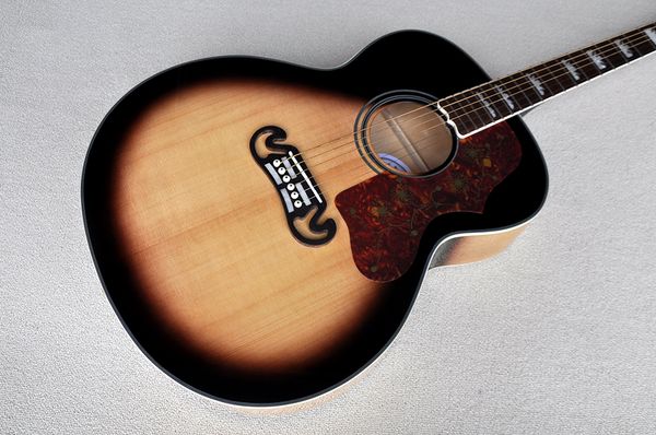 

factory custom sunburst 43 inch acoustic guitar with spruce plywood,6 strings,rosewood fretboard,can be customized