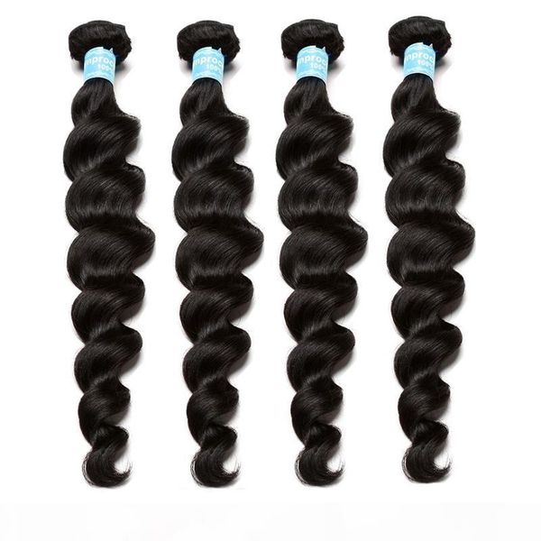 

loose wave brazilian virgin hair weave bundles honey queen hair products human hair extensions natural color, Black