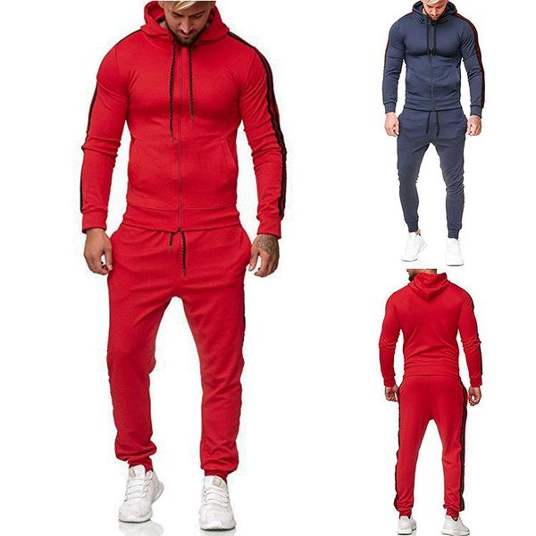 

men's tracksuits fashion brand 2021 set fleece hoodie pant thick warm tracksuit sportswear hooded track suits male sweatsuit, Gray