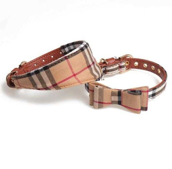 Top-Qualität Mode Hundehalsband und Leine Set mit Schleife Hund Dreieck Handtuch Krawatte hübsche Metallschnalle kleine DogCat Kragen Haustier Accessor231K