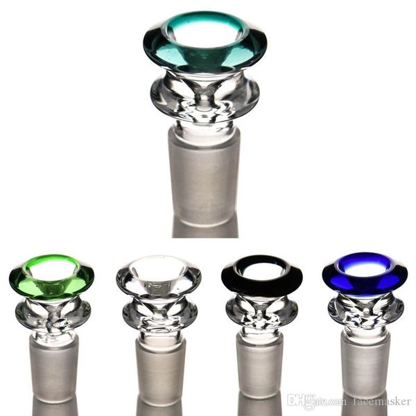 Hookahs 14mm 18mm Tigela de Vidro Color Mix Bong Peça Masculina para Tubulação de Água Dab Rig Fumar Tigelas Tipo Livre