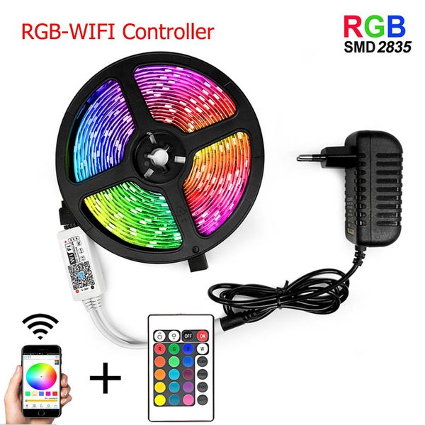 

wifi rgb водонепроницаемая светодиодная полоса 5 м 10 м 15 м светодиодная строка dc12v fiexble light ленты ленты ленты светодиодные ленты ле