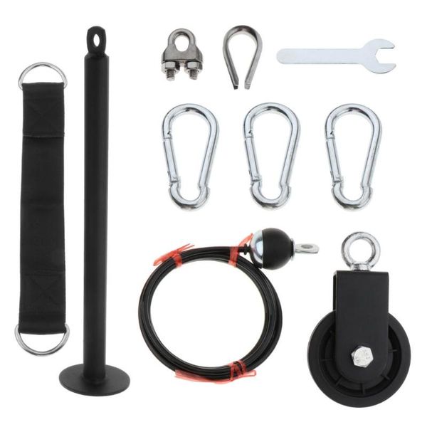 

fitness diy pulley cable machine system lat lift up pull down rope