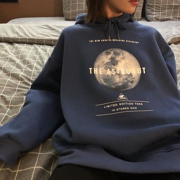 

autumn winter women clothes oversize harajuku hoodies plus velvet size sweatshirt korean style pullovers streetwear women 201203, Black