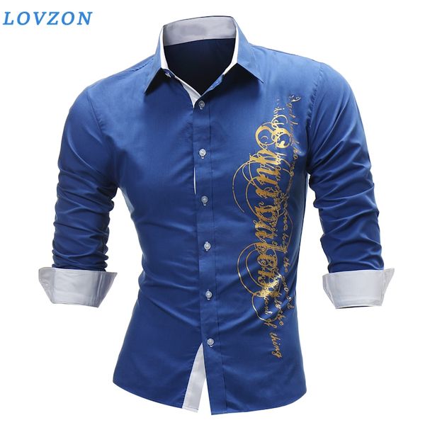 

fashion male shirt long-sleeves letter print mens slim casual dress shirts slim men long-sleeved lapel shirt, White;black