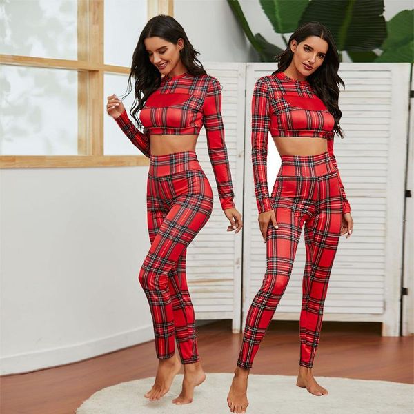 

yoga set women seamless fitness yoga bra sport bra plaid printing high waist gym leggings pants fitness suit workout leggins, White;red