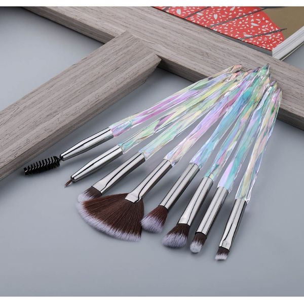 

fld 8pcs diamond fan eye makeup brushes set professional eyeshadow eyelashes lip eyebrow eyeliner make up brush kit beauty tools f bbypsk