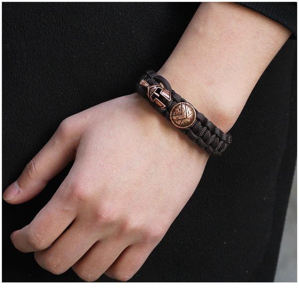 

brand bracelet pulseira masculina spartan helmet bracelet warrior outdoor survival bracelet handmade production women brand jllnan