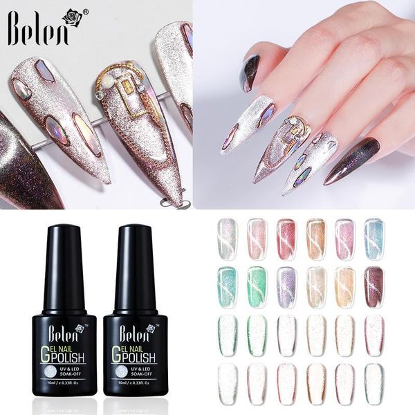 

nail gel belen galaxy platinum cat eye polish soak off uv led varnish primer salon manicure varnishes lacquer 10ml, Red;pink